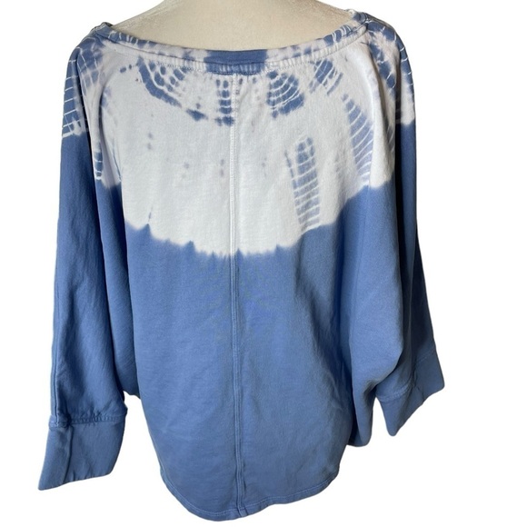 PureJill Organic Cotton Tie Dye Blue & White Cozy Sweater Size Large - Picture 3 of 12